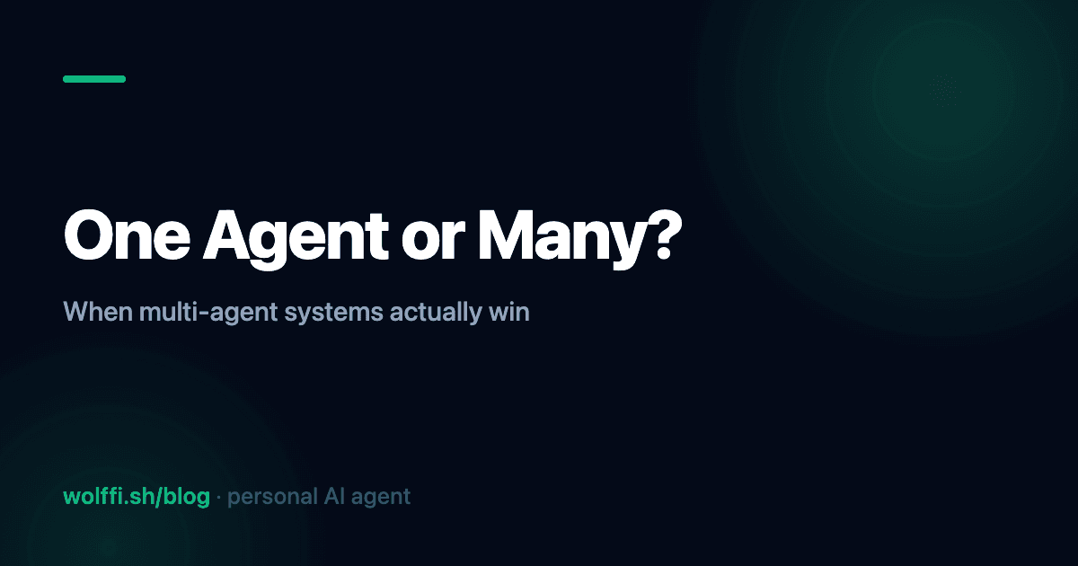 One AI Agent or Many? When Multi-Agent Systems Win
